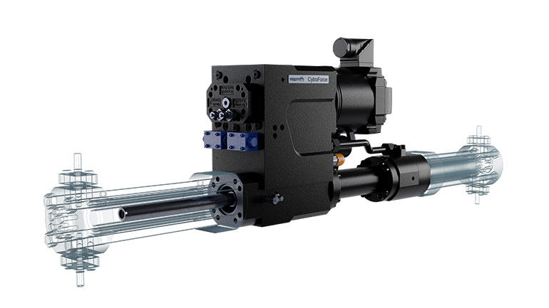 In the lower output range of 10 kW, a ready-to-connect self-contained actuator CytroForce drives the compressor cylinders.